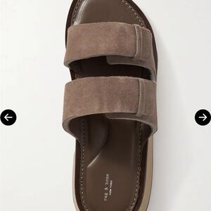 rag & bone Taupe Suede Double Strap Sandals
